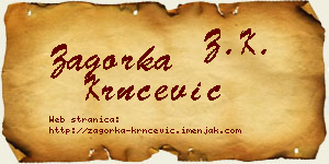 Zagorka Krnčević vizit kartica